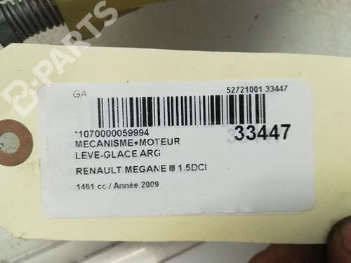 Rear left window mechanism RENAULT MEGANE III Hatchback (BZ0/1_, B3_) 1.5 dCi (BZ0C) | BP9595091C24 