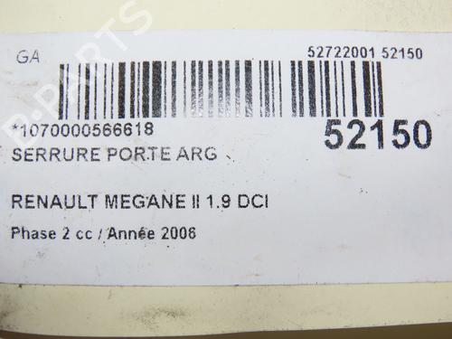 Rear left lock RENAULT MEGANE II Estate (KM0/1_) 1.9 dCi | BP28969074C100 