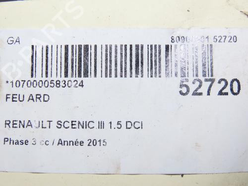 Used Right taillight RENAULT SCÉNIC III (JZ0/1_) 1.5 dCi (110 hp) 28832673