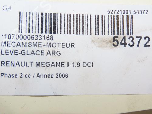 Used Rear left window mechanism RENAULT MEGANE II (BM0/1_, CM0/1_) 1.9 dCi (131 hp) 28802084