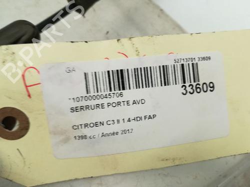 Used Front right lock Front right lock CITROËN C3 II (SC_) 1.4 HDi 70 (SC8HZC, SC8HR0, SC8HP4) (68 hp) 9593657 9593657