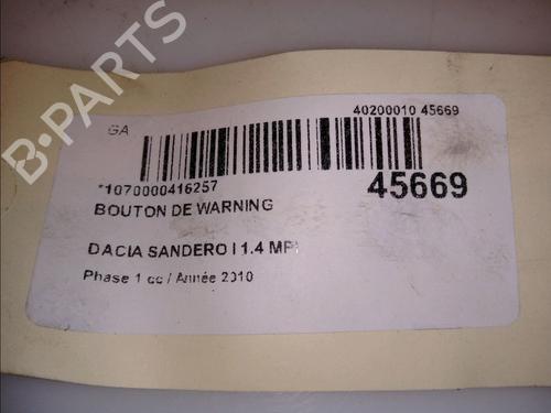 Warning switch DACIA SANDERO 1.4 MPI LPG | BP11832833I22