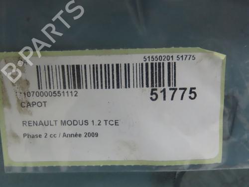 Motorhjelm RENAULT MODUS / GRAND MODUS (F/JP0_) 1.2 16V (JP0W) (101 hp) 28831016