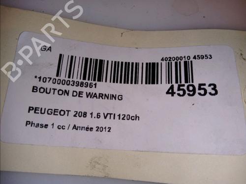 Used Warning switch PEUGEOT 208 I (CA_, CC_) 1.6 VTi (120 hp) 11226953