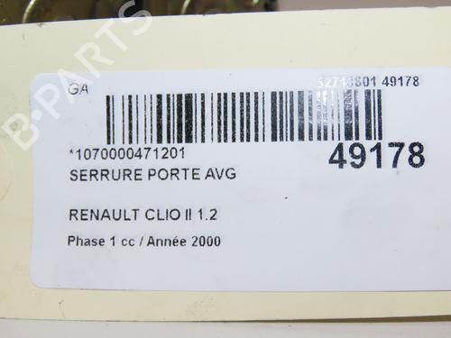 Front left lock RENAULT CLIO II (BB_, CB_) 1.2 (BB0A, BB0F, BB10, BB1K, BB28, BB2D, BB2H, CB0A,... | BP19725607C98 
