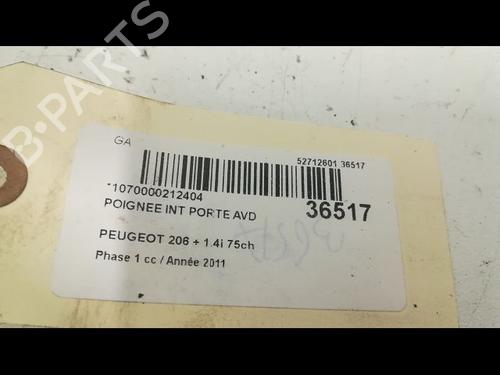 Used Front right interior door handle PEUGEOT 206+ (2L_, 2M_) 1.4 i (73 hp) 23175913