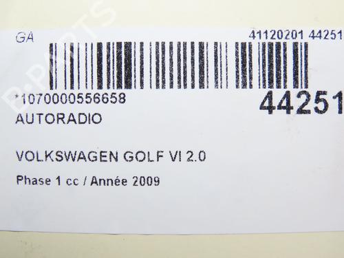 Bilradio VW GOLF VI (5K1) 2.0 TDI (110 hp) 28801780