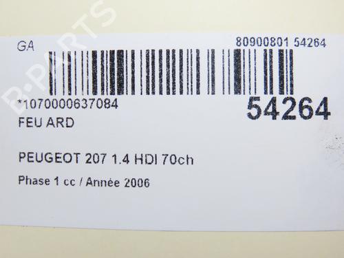 Right taillight PEUGEOT 207 (WA_, WC_) 1.4 HDi | BP28969595C35 