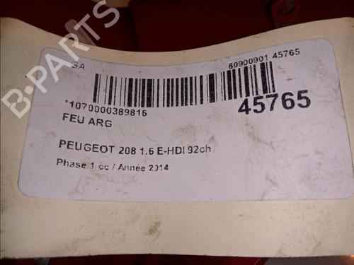 Used Left taillight PEUGEOT 208 I (CA_, CC_) 1.6 HDi (92 hp) 11832989