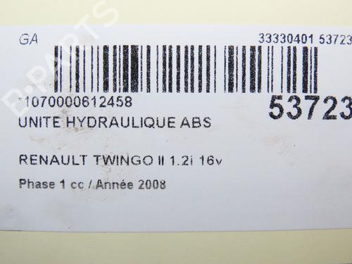 Used ABS pump ABS pump RENAULT TWINGO II (CN0_) 1.2 16V (CN0K, CN0V, CN0A) (76 hp) 30714707 30714707