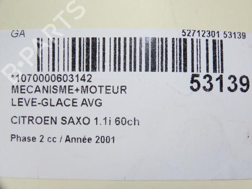 Vindusheismekanisme venstre foran CITROËN SAXO (S0, S1) 1.1 X, SX (60 hp) 28831183