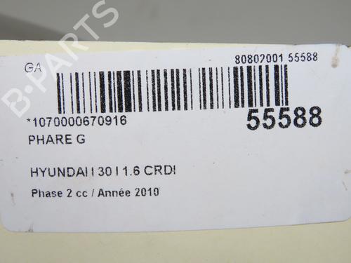 Left headlight HYUNDAI i30 (FD) 1.6 CRDi | BP31242598C28 