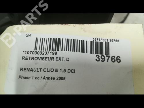 Right mirror RENAULT CLIO III (BR0/1, CR0/1) 1.5 dCi (C/BR0G, C/BR1G) | BP9608329C27 