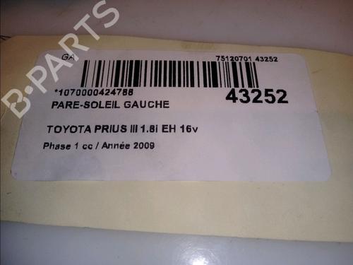 Used Left sun visor TOYOTA PRIUS (_W3_) 1.8 Hybrid (ZVW3_) (99 hp) 12122878