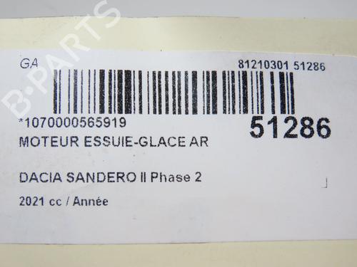 Used Rear wiper motor DACIA SANDERO III 1.0 TCe 90 (91 hp) 20340145