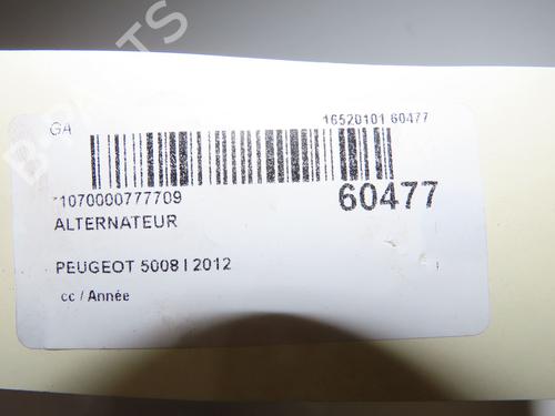 Used Alternator Alternator PEUGEOT 5008 (0U_, 0E_) 1.6 HDi (112 hp) 40110605 40110605