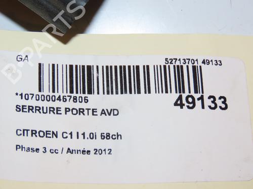Front right lock CITROËN C1 (PM_, PN_) 1.0 | BP16740865C97 