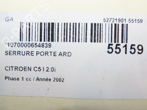 Høyre bak lås CITROËN C5 I (DC_) 2.0 16V (DCRFNC, DCRFNF) | BP28969062C99 