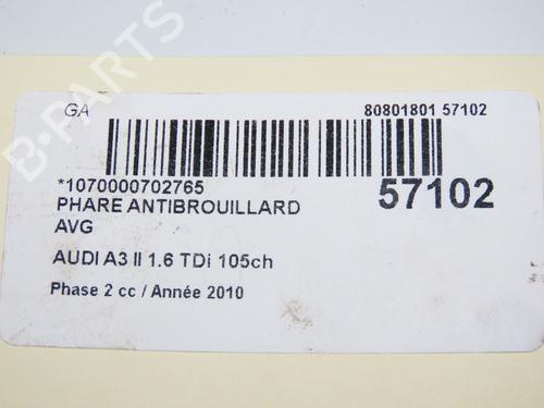 Used Left front fog light Left front fog light AUDI A3 Sportback (8PA) 1.6 TDI (105 hp) 33188224 33188224