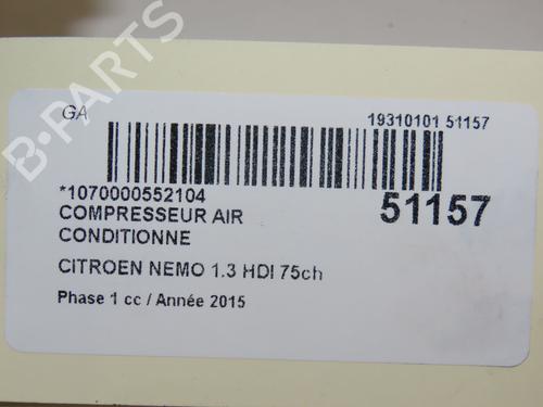 Used AC compressor CITROËN NEMO Box Body/MPV (AA_) 1.3 HDi 75 (75 hp) 19162126