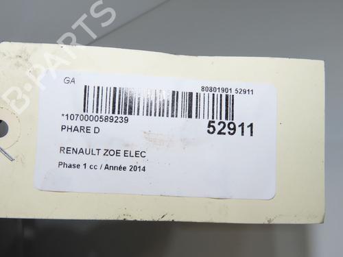 Used Right headlight Right headlight RENAULT ZOE (BFM_) ZOE (88 hp) 33561875 33561875