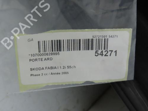 Right rear door SKODA FABIA I (6Y2) 1.2 | BP28968982C5 