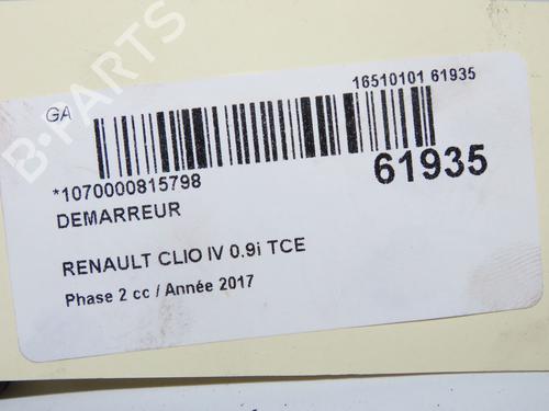 Used Starter Starter RENAULT CLIO IV (BH_) 0.9 TCe 90 (BHNF, BHMA, BHMH, BHJK, BHJR) (90 hp) 40110595 40110595