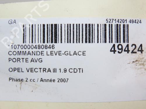 Used Left front window switch OPEL VECTRA C GTS (Z02) 1.9 CDTI (F68) (120 hp) 28831710