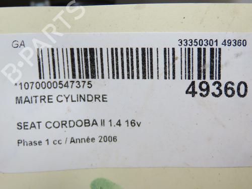 Brake master cylinder SEAT CORDOBA (6L2) 1.4 16V | BP23173769M77 