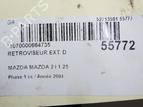Used Right mirror MAZDA 2 (DY) 1.2 (DY3W) (75 hp) 30978870