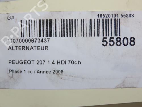 Alternator PEUGEOT 207 (WA_, WC_) 1.4 HDi | BP31120080M7 