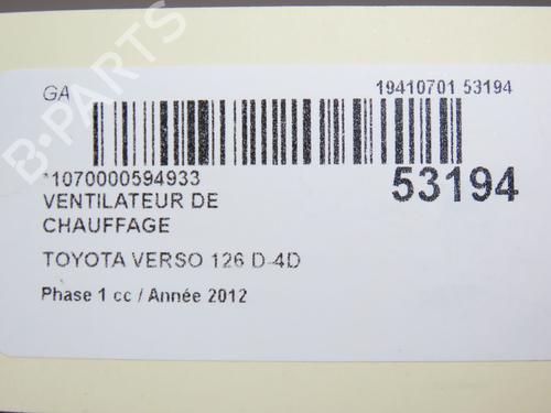 Heater blower motor TOYOTA VERSO (_R2_) 2.0 D-4D (AUR20_, AUR20R) | BP28967240M62 