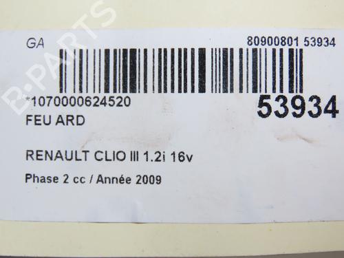 Right taillight RENAULT CLIO III (BR0/1, CR0/1) 1.2 16V (BR02, BR0J, BR11, CR02, CR0J, CR11) | BP30366654C35