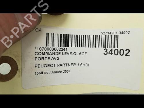 Used Left front window switch PEUGEOT PARTNER Box Body/MPV (5_, G_) 1.6 HDi 75 (75 hp) 9595106