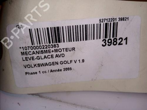 Used Front right window mechanism VW GOLF V (1K1) 1.9 TDI (90 hp) 9606570