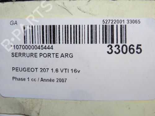 Used Rear left lock Rear left lock PEUGEOT 207 (WA_, WC_) 1.6 16V VTi (120 hp) 33711721 33711721