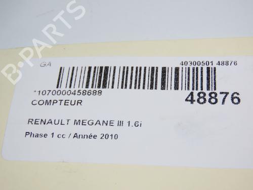 Used Instrument cluster RENAULT MEGANE III Hatchback (BZ0/1_, B3_) 1.6 16V Hi-Flex (BZ03) (110 hp) 28830433