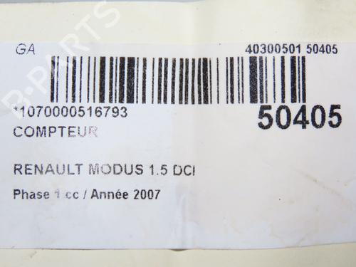 Used Instrument cluster RENAULT MODUS / GRAND MODUS (F/JP0_) 1.5 dCi (FP0G, JP0G) (68 hp) 28967959