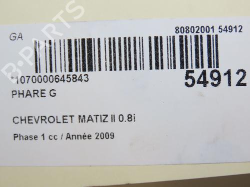 Left headlight CHEVROLET MATIZ (M200, M250) 0.8 | BP28832573C28 - Image 4