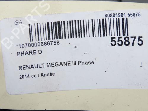 Used Right headlight RENAULT MEGANE III Grandtour (KZ0/1) 1.5 dCi (KZ09, KZ0D, KZ1G, KZ29, KZ14, KZ1W, KZ10, KZ1F,... (110 hp) 32076159