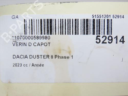 Hood lift support DACIA DUSTER (HM_) 1.3 TCe 150 (HMM3) | BP28831055C139 