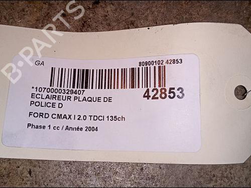 Used Licence plate light Licence plate light FORD FOCUS C-MAX (DM2) 2.0 TDCi (133 hp) 14880582 14880582