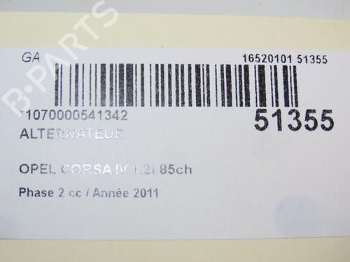 Used Alternator Alternator OPEL CORSA D (S07) 1.2 (L08, L68) (86 hp) 28829077 28829077