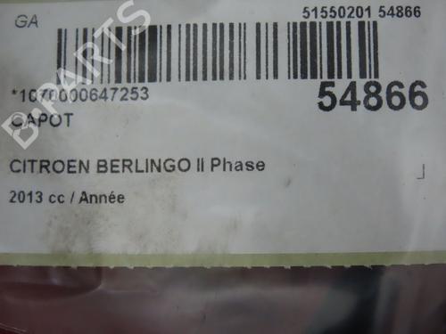 Used Hood CITROËN BERLINGO Box Body/MPV (B9) 1.6 HDi 90 (90 hp) 29150978