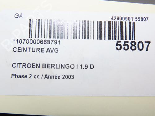 Front left belt tensioner CITROËN BERLINGO / BERLINGO FIRST MPV (MF_, GJK_, GFK_) 1.9 D (MFWJZ) | BP30164332C87 