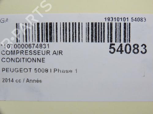 AC Kompressor PEUGEOT 5008 (0U_, 0E_) 1.6 HDi | BP30867326M34 