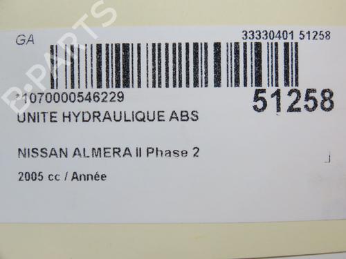 ABS pump NISSAN ALMERA II Hatchback (N16) 1.8 | BP20340068M43 
