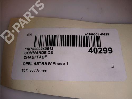 Climate control OPEL ASTRA J (P10) 1.7 CDTI (68) | BP11921395I5 