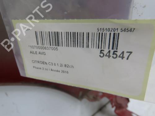 Used Left front fenders CITROËN C3 II (SC_) 1.2 VTi 82 (82 hp) 28414935