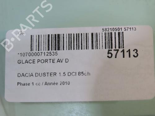 Front right door window DACIA DUSTER (HS_) 1.5 dCi | BP32253939C19